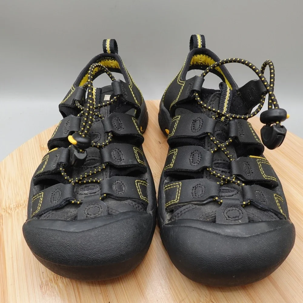 KEEN Sandals Kids 3 Water Black Yellow Newport H2 Waterproof Outdoors Flaw